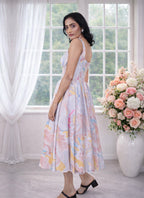 Broad Straps Corset Sweethear Neck Chiffon Dress