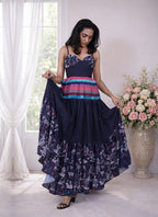 Infinity Corset Multi print Long tiered Dress