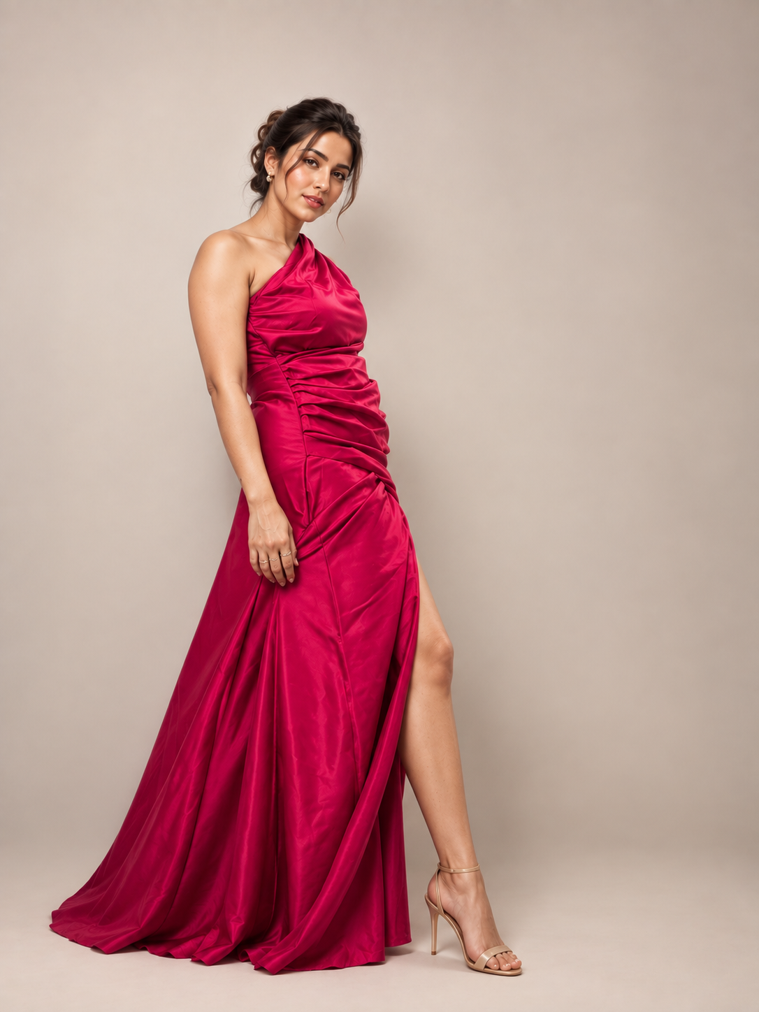 Fuchsia Draped Muse Gown