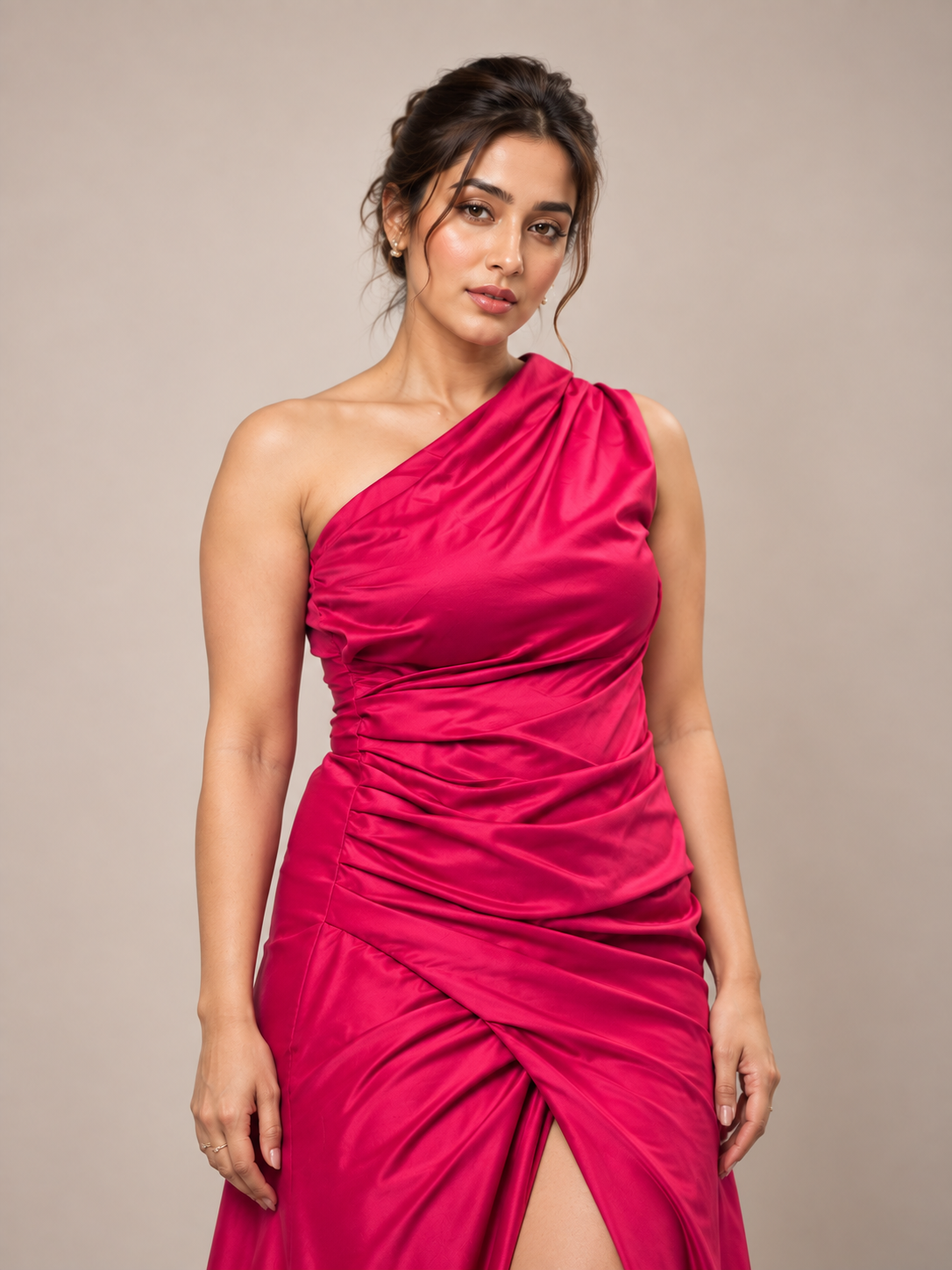 Fuchsia Draped Muse Gown