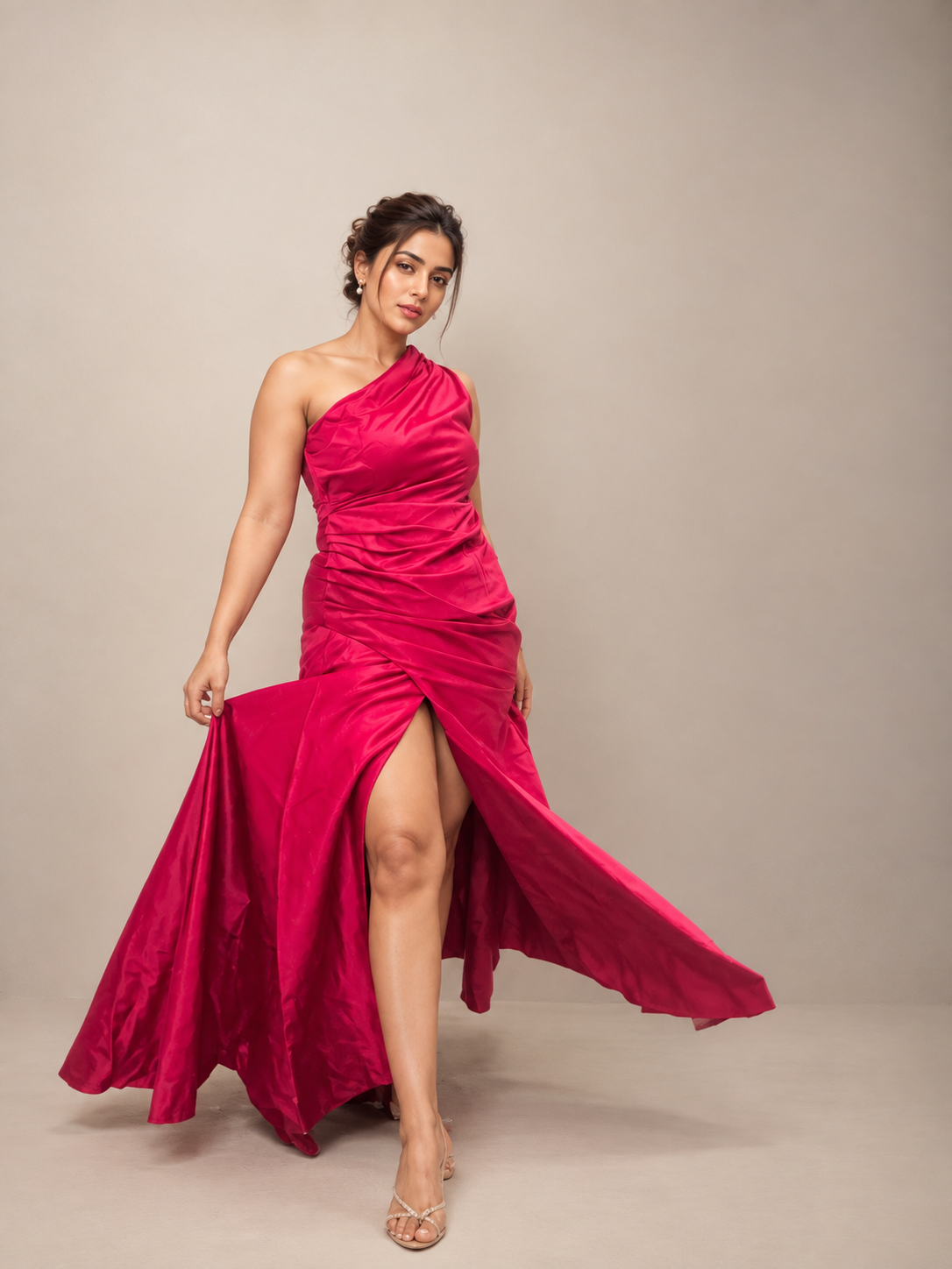 Fuchsia Draped Muse Gown